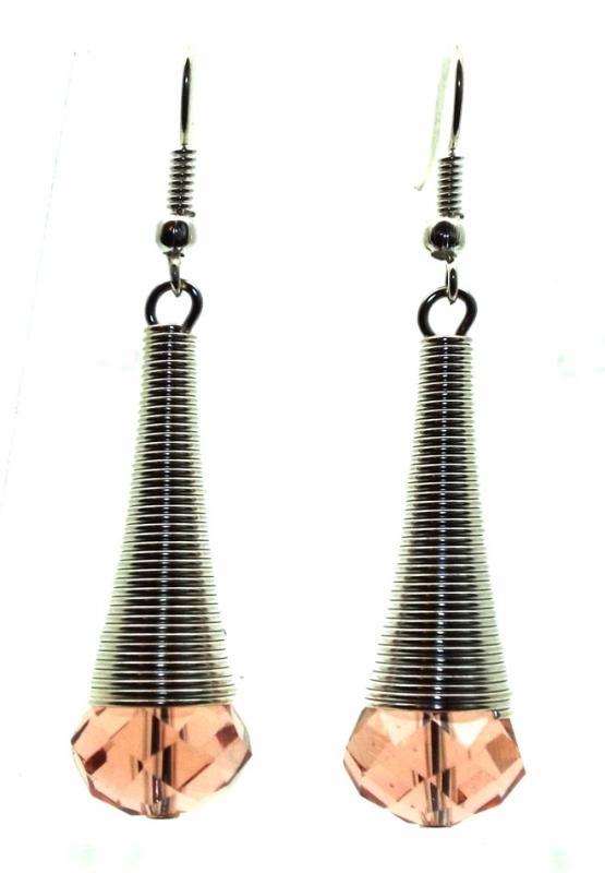 Vintage Rose Sparkling Faceted Dropper Fishhook Earrings