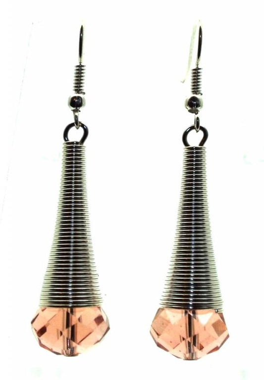 Vintage Rose Sparkling Faceted Dropper Fishhook Earrings