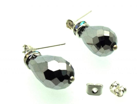 Silver Effect Sparkling Faceted Post Earrings