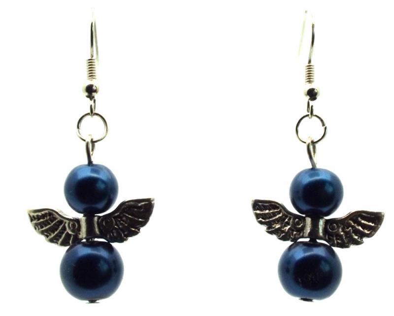 Blue Guardian Angel Fishhook Earrings