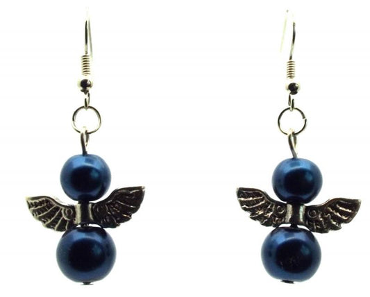 Blue Guardian Angel Fishhook Earrings