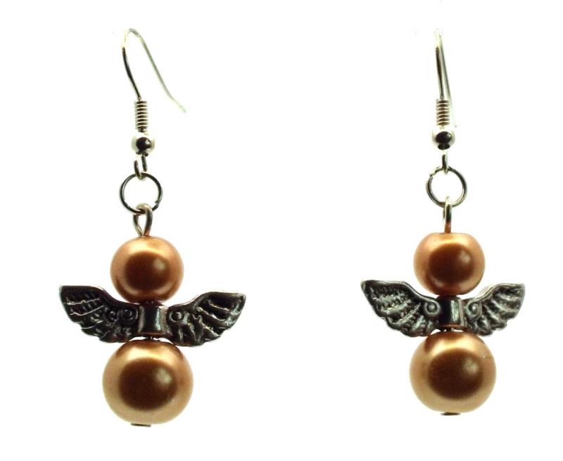 Golden Guardian Angel Fishhook Earrings