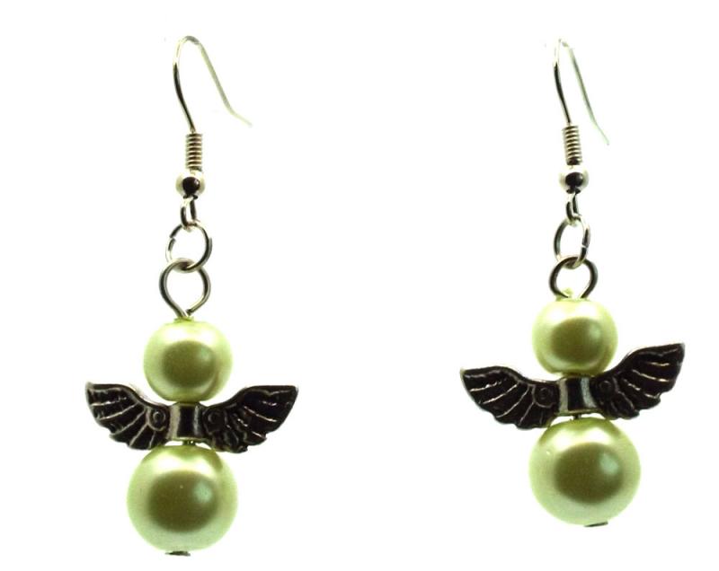 Olive Guardian Angel Fishhook Earrings
