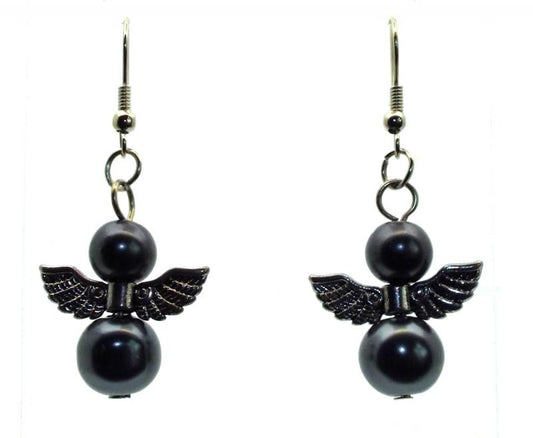 Slate Guardian Angel Fishhook Earrings
