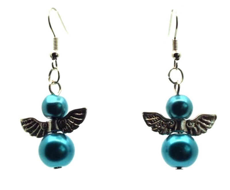 Turquoise Guardian Angel Fishhook Earrings