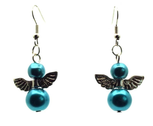 Turquoise Guardian Angel Fishhook Earrings