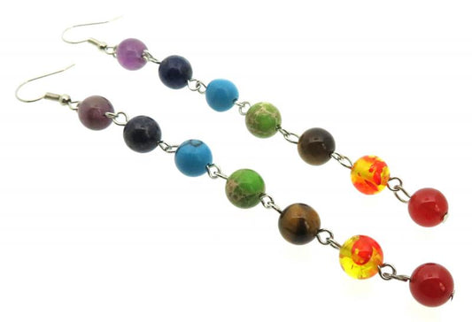 Chakra Gemstone Bead Earrings