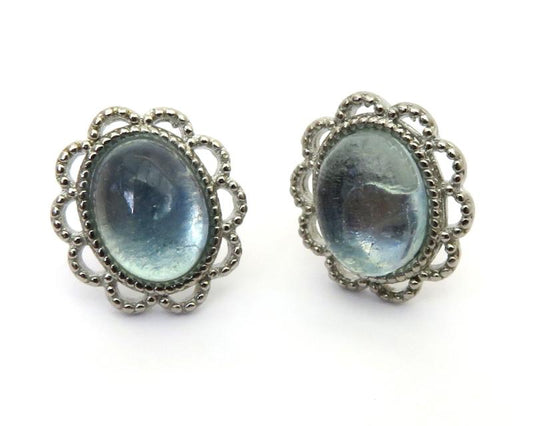 Aquamarine 925 Silver Stud Earrings