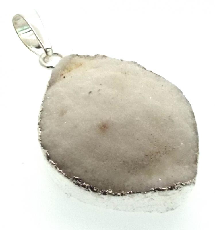 Himalayan Druzy Quartz Crystal Electroplated Pendant Design 13