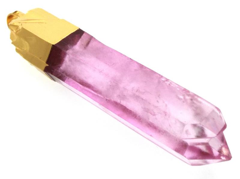 Rose Aura Quartz Electroplated Pendant 02