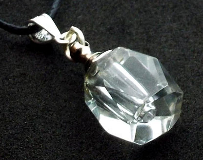 Tiny Crystal Glass Perfume Bottle Style Pendant
