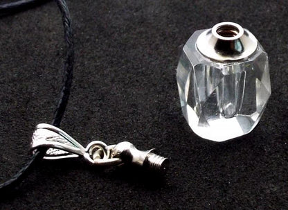 Tiny Crystal Glass Perfume Bottle Style Pendant