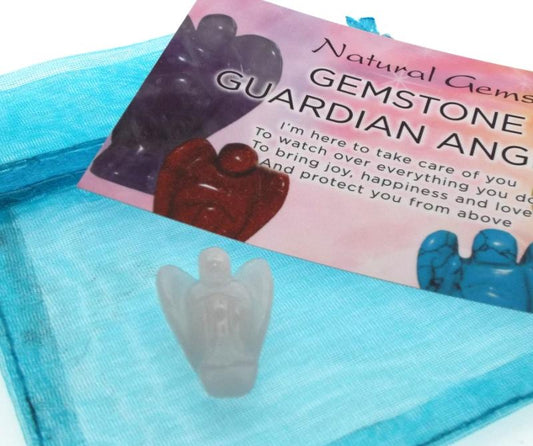 Rose Quartz Gemstone Guardian Angel Talisman