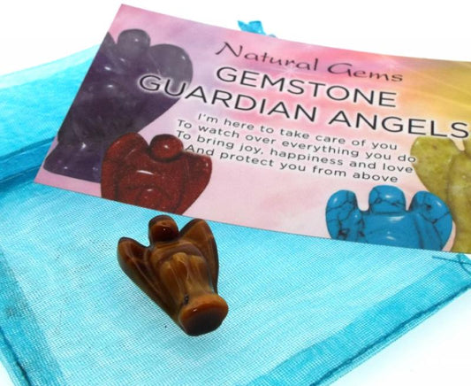Tigers Eye Gemstone Guardian Angel Talisman