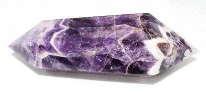 Chevron Amethyst Gemstone Double Terminated Wand 01