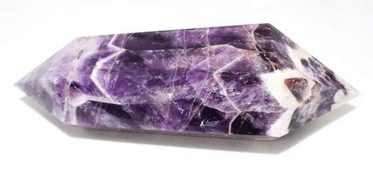 Chevron Amethyst Gemstone Double Terminated Wand 01