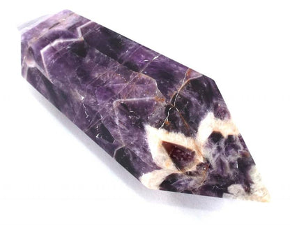 Chevron Amethyst Gemstone Double Terminated Wand 01