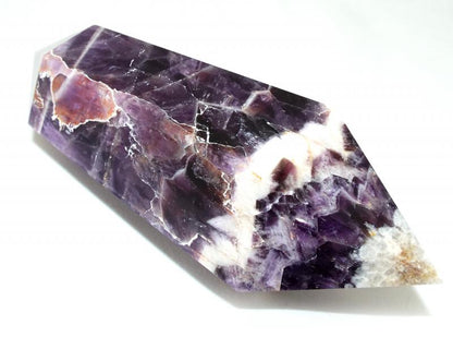 Chevron Amethyst Gemstone Double Terminated Wand 01