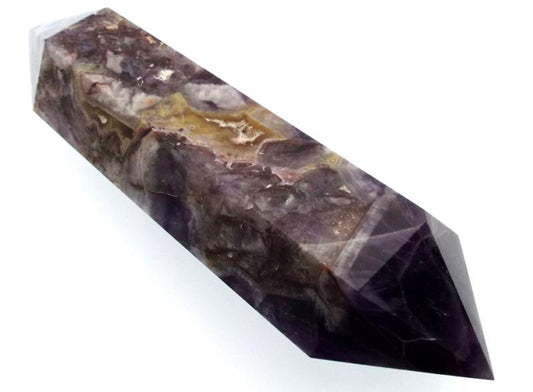 Chevron Amethyst Gemstone Double Terminated Wand 03