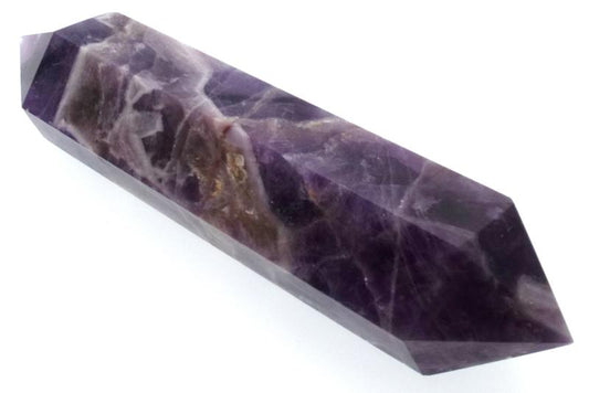 Chevron Amethyst Gemstone Double Terminated Wand 04