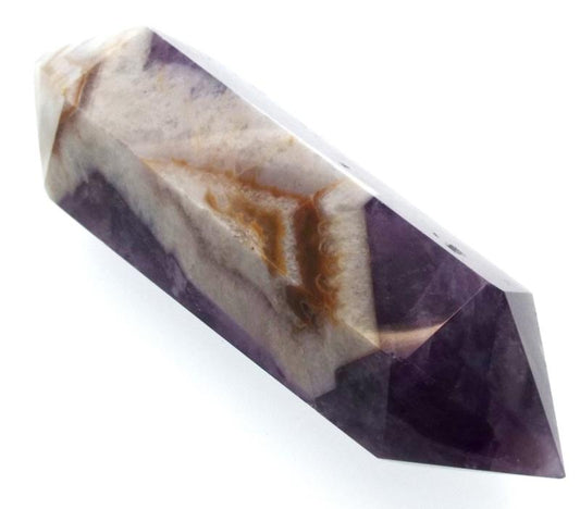 Chevron Amethyst Gemstone Double Terminated Wand 07