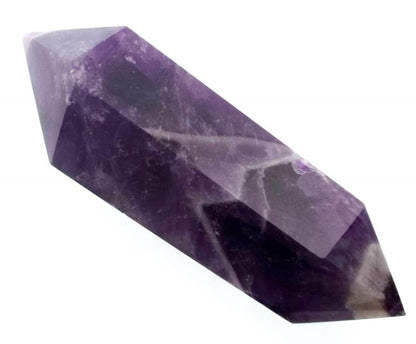 Chevron Amethyst Gemstone Double Terminated Wand 08