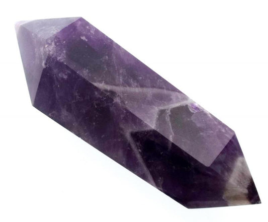 Chevron Amethyst Gemstone Double Terminated Wand 08