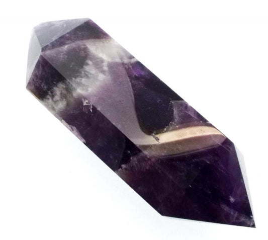 Chevron Amethyst Gemstone Double Terminated Wand 09
