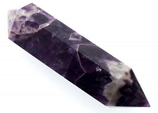 Chevron Amethyst Gemstone Double Terminated Wand 10