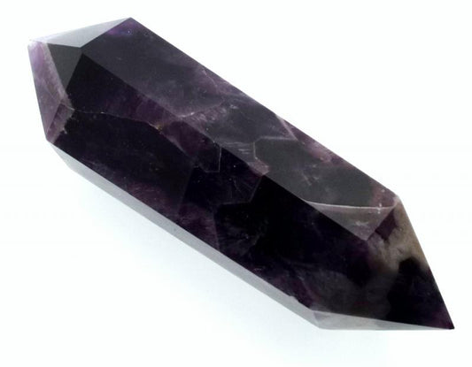 Chevron Amethyst Gemstone Double Terminated Wand 12