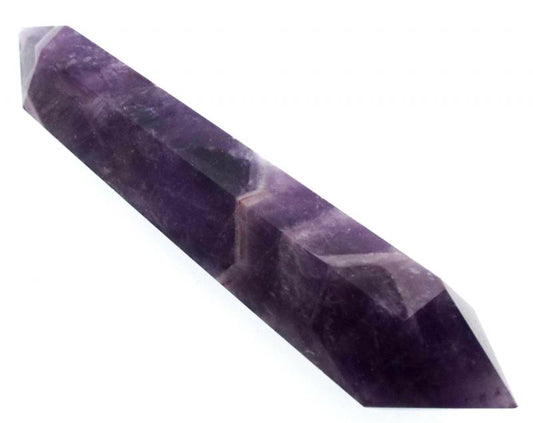Chevron Amethyst Gemstone Double Terminated Wand 16