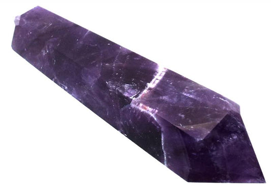Chevron Amethyst Gemstone Double Terminated Wand 17