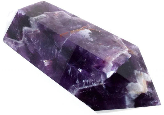 Chevron Amethyst Gemstone Double Terminated Wand 18