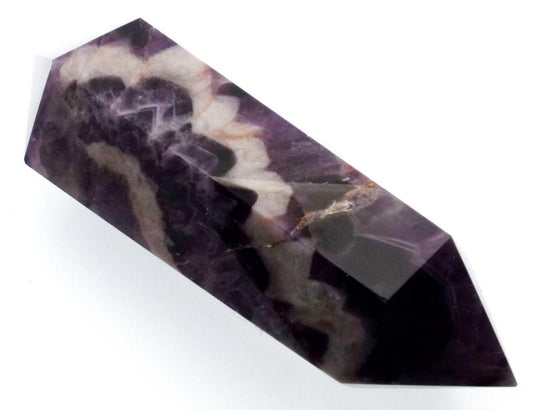 Chevron Amethyst Gemstone Double Terminated Wand 19