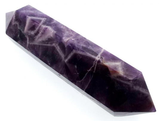 Chevron Amethyst Gemstone Double Terminated Wand 20