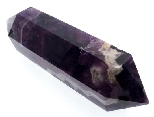 Chevron Amethyst Gemstone Double Terminated Wand 21
