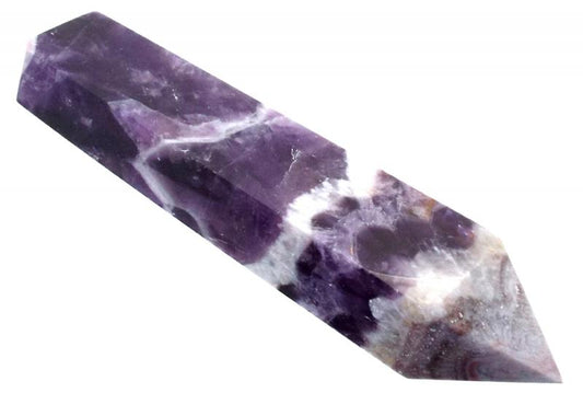 Chevron Amethyst Gemstone Double Terminated Wand 22