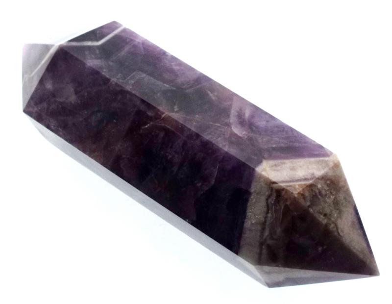 Chevron Amethyst Gemstone Double Terminated Wand 24