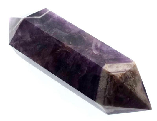 Chevron Amethyst Gemstone Double Terminated Wand 24