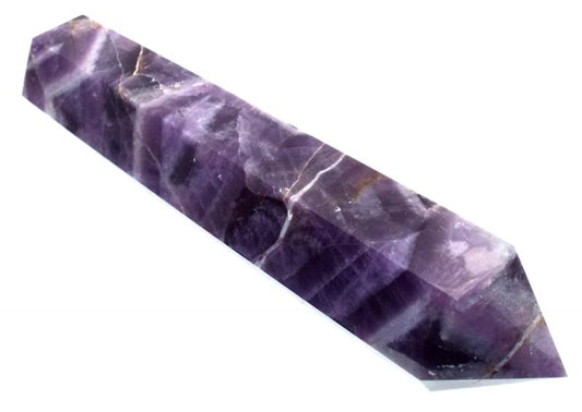 Chevron Amethyst Gemstone Double Terminated Wand 25
