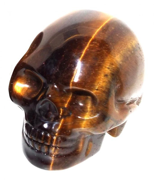 Tigers Eye Carved Gemstone Skull 01