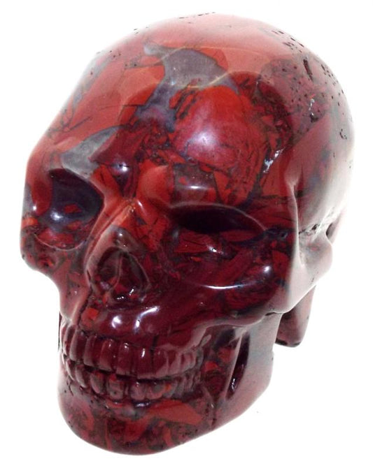 Red Jasper Carved Gemstone Skull 01