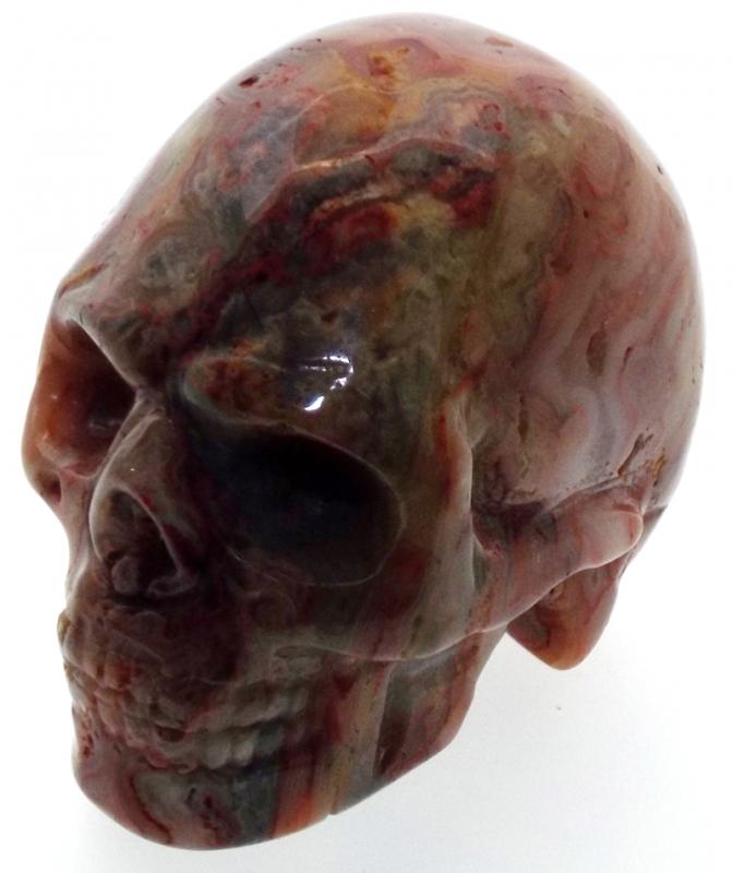Crazy Lace Jasper Carved Gemstone Skull 01