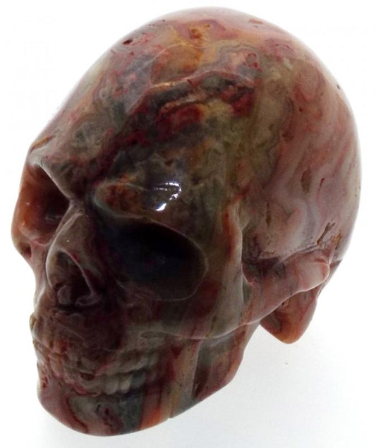 Crazy Lace Jasper Carved Gemstone Skull 01