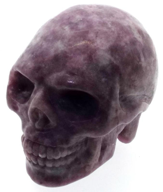 Lepidolite Carved Gemstone Skull 01