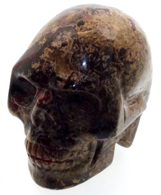 Brecciated Jasper Carved Gemstone Skull 01