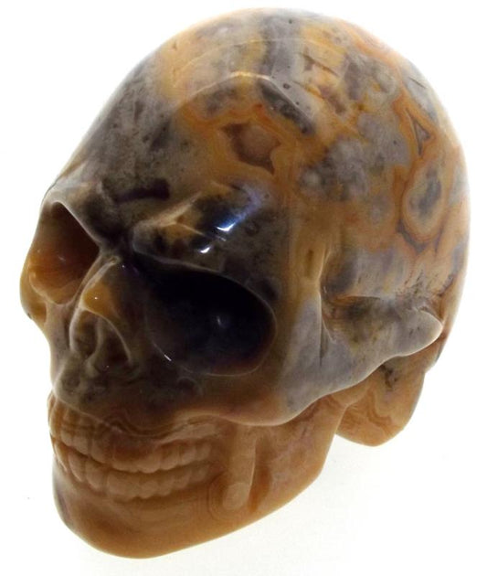 Crazy Lace Jasper Carved Gemstone Skull 03
