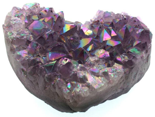 Amethyst Aura Gemstone Cluster Heart Specimen 01