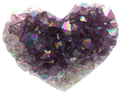 Amethyst Aura Gemstone Cluster Heart Specimen 01