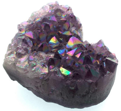 Amethyst Aura Gemstone Cluster Heart Specimen 01